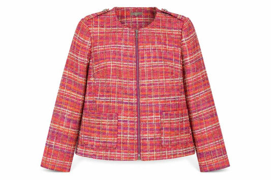 Front view of Soon women’s pink jacket, size UK 14