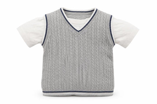 Front view of George boys’ grey basic t-shirt, size 9-12, months