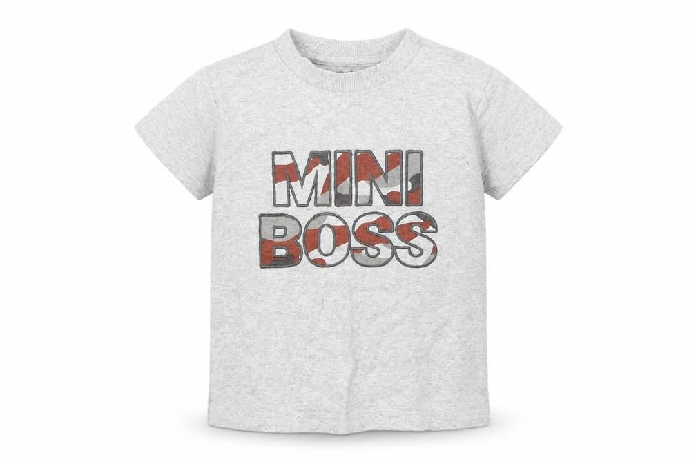 Front view of Nutmeg boys’ grey basic t-shirt, size 2-3, years