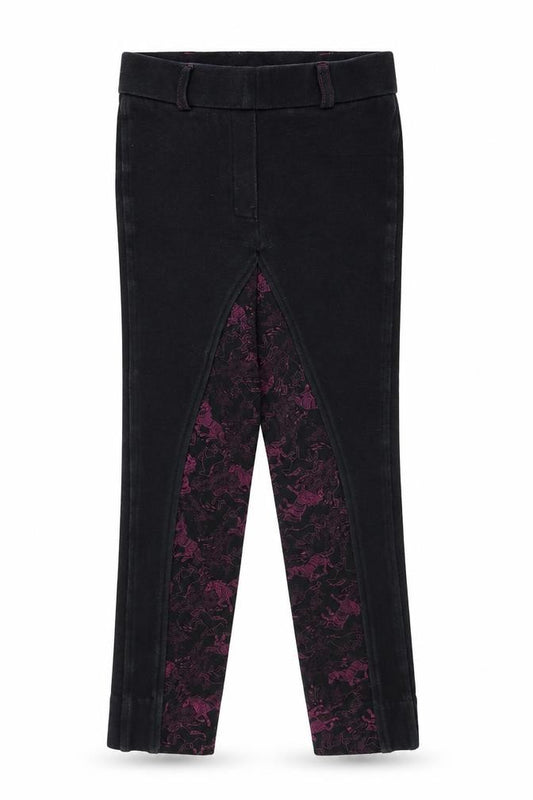 Front view of Harry Hall girls’ black jegging trousers, size 6, years