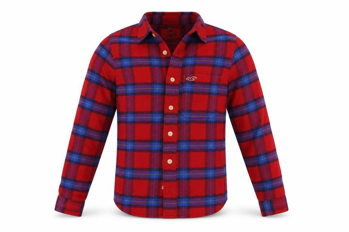 Hollister Mens Red Check Button-Up Size S