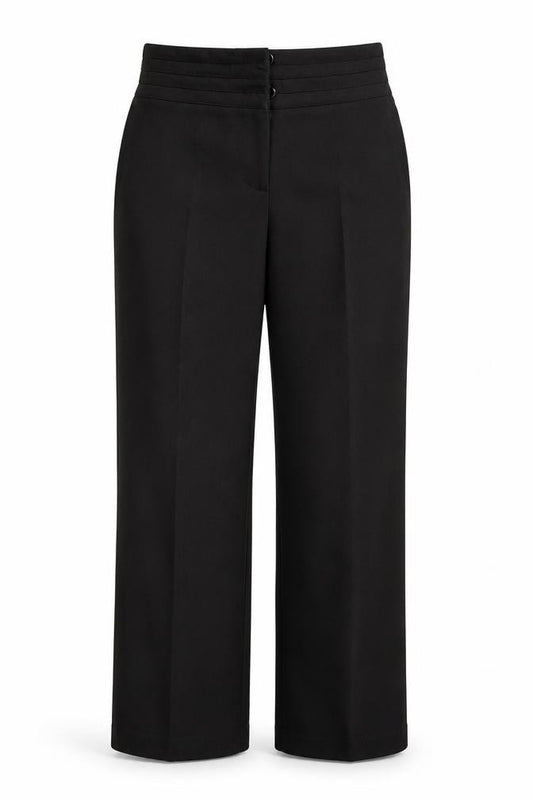 Front view of Debenhams women’s brown trousers, size UK 12, 28-inch leg