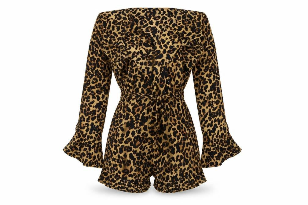 Missguided Womens Beige Animal Print  Jumpsuit One-Piece Size 8
