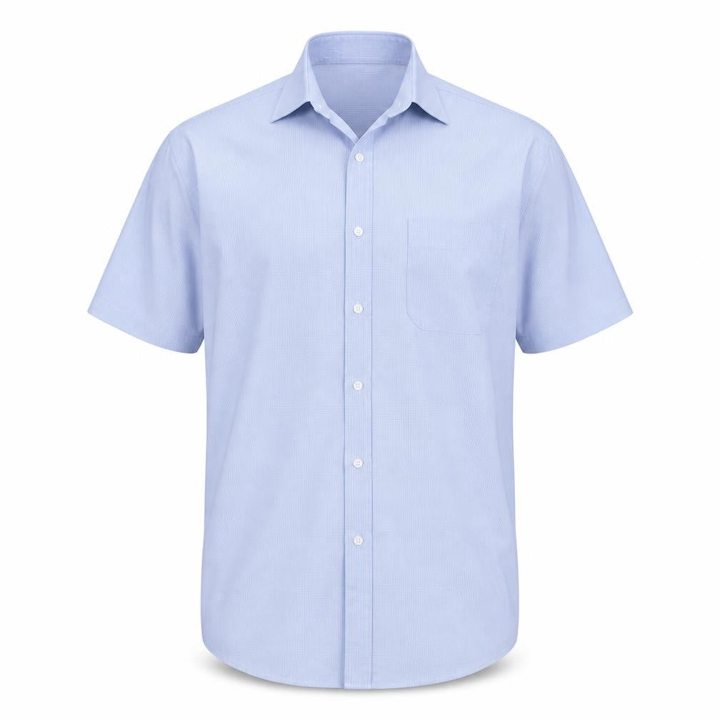 Front view of Debenhams men’s blue button-up, size 15.5