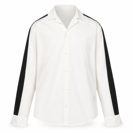 Front view of H&M men’s white button-up, size M