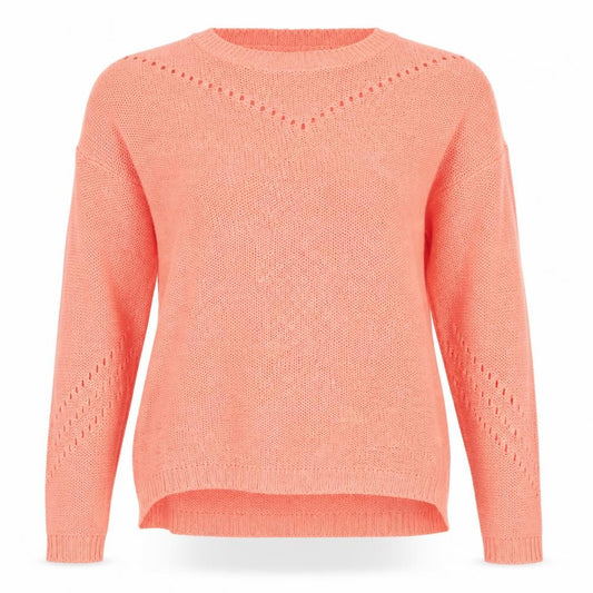 Front view of F&F women’s orange jumper, size UK 10