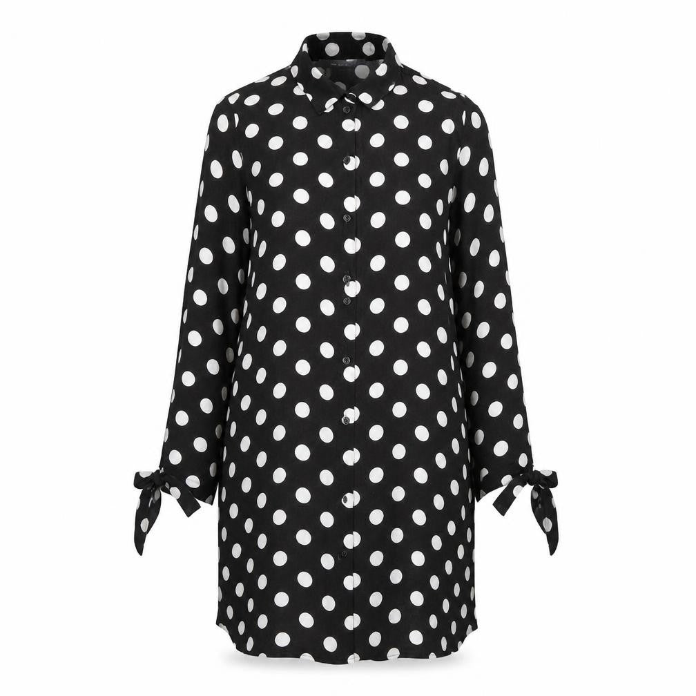 Primark Womens Black Polka Dot  Shirt Dress  Size 4