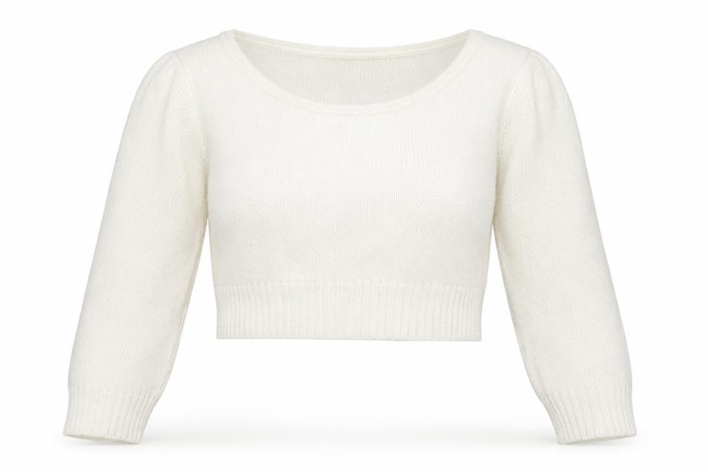 Front view of PRETTYLITTLETHING women’s white knit jumper, size S