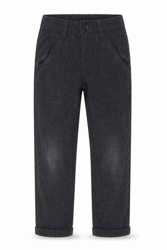 Front view of Matalan girls’ grey dress pants trousers, size 6, years - school trousers