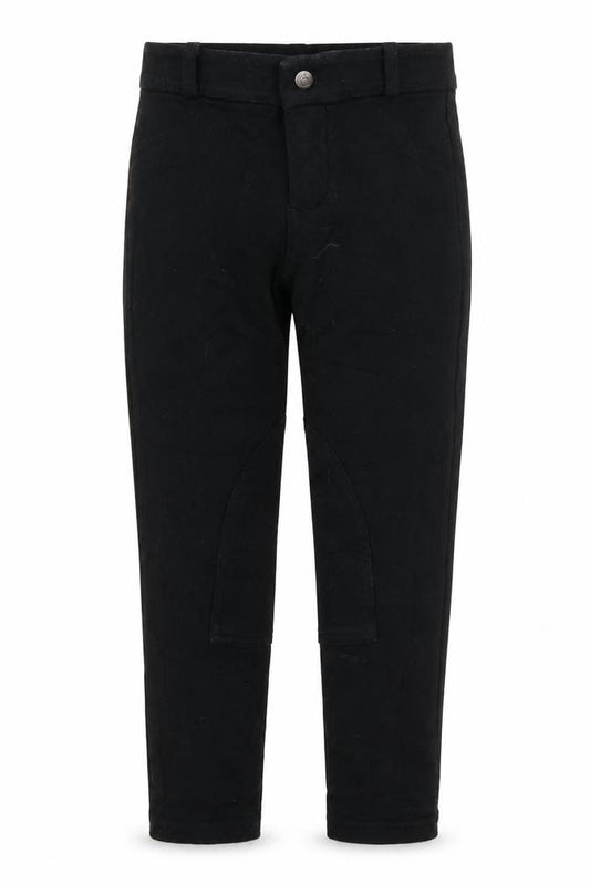 Front view of Decathlon girls’ black capri trousers, size 6, years