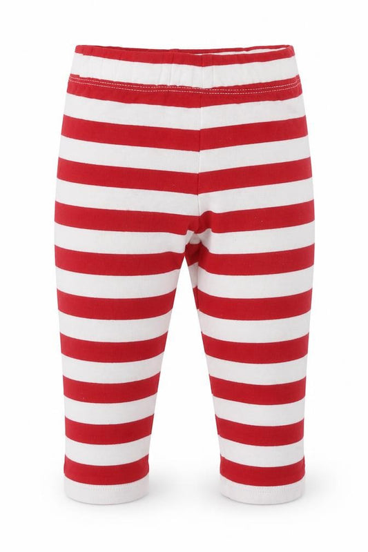Front view of F&F Baby Red Striped sweatpants, size 3-6, Months