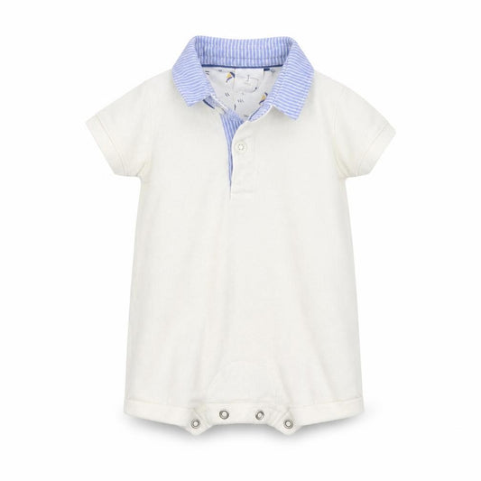 Front view of Debenhams Baby White Babygrow One-Piece Size Newborn