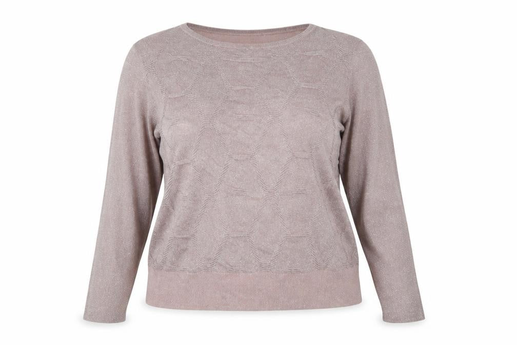 Front view of Topshop women’s pink jumper, size UK 16