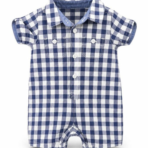 Gap Baby Blue Plaid  Babygrow One-Piece Size 0-3 Months