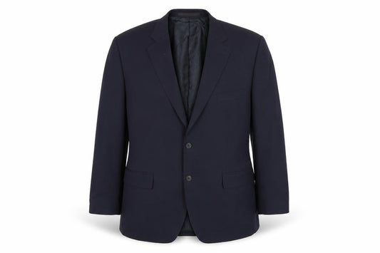 Front view of Preworn women’s blue jacket blazer, size UK 44, - shoulder pads