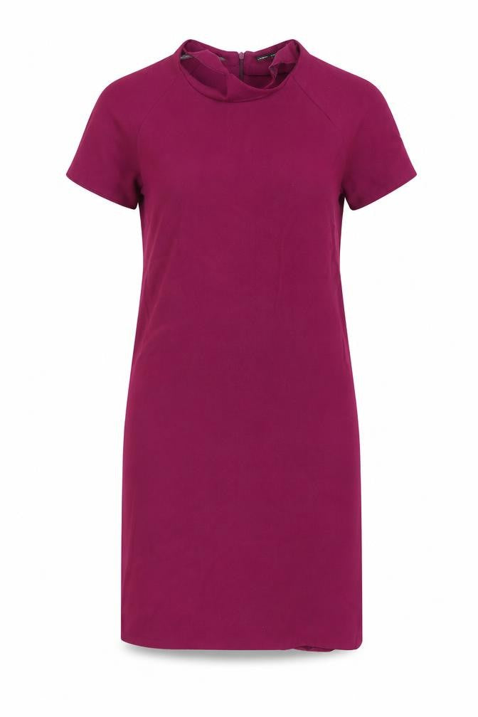 Front view of Atmosphere women’s purple pencil dress, size UK 6