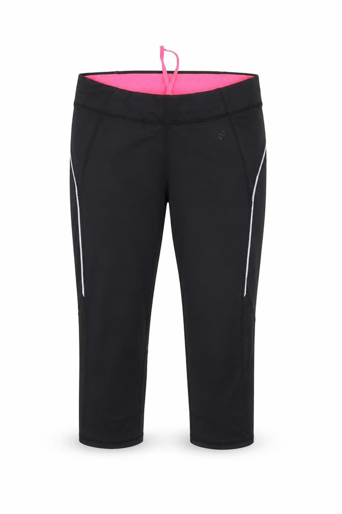 Front view of WorkOut women’s black cropped leggings, size S
