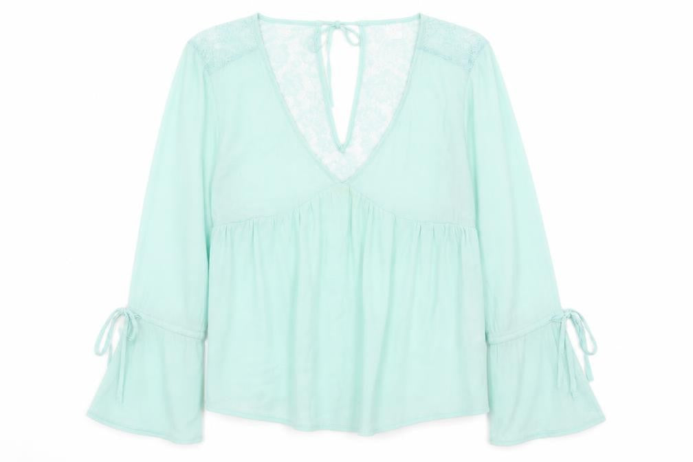 H&M Womens Green   Basic Blouse Size 12