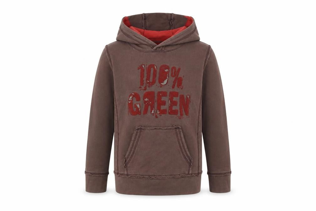 100% green Boys Brown Geometric  Pullover Hoodie Size 10 Years