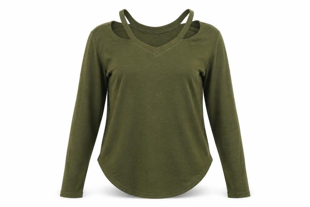 Front view of Preworn women’s green jumper, size M