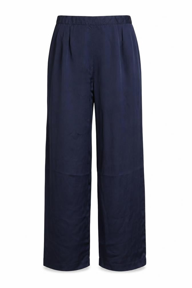 Front view of Preworn women’s blue trousers, size UK 10, 28-inch leg