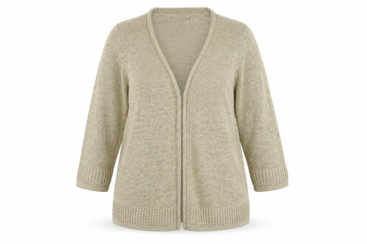 Front view of Marks & Spencer women’s brown jacket coatigan, size UK 22