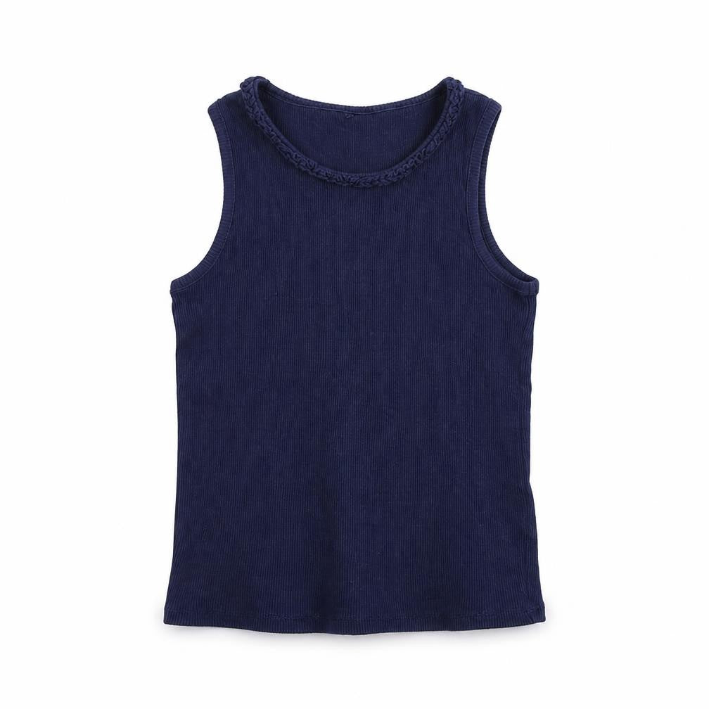 Front view of George girls’ blue basic t-shirt, size 7-8, years