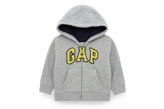 Front view of Gap Baby Grey Full Zip Jumper, size 6-9, Months