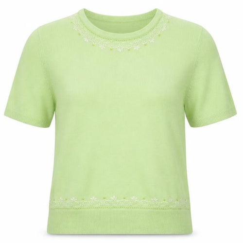 Bonmarché Womens Green Floral  Pullover Jumper Size M