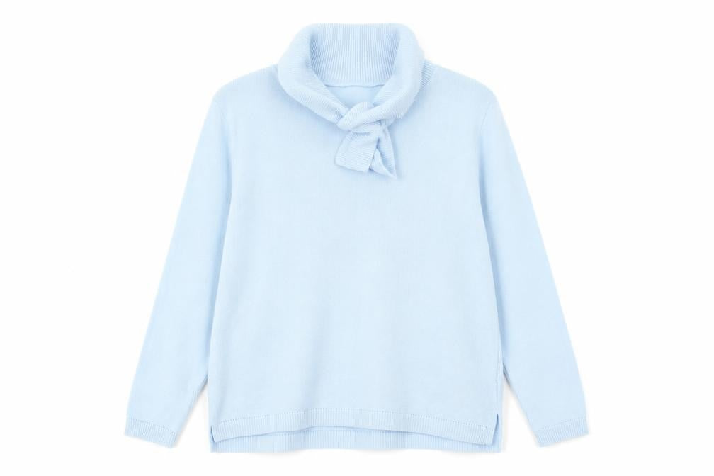 Front view of Preworn women’s blue jumper, size L