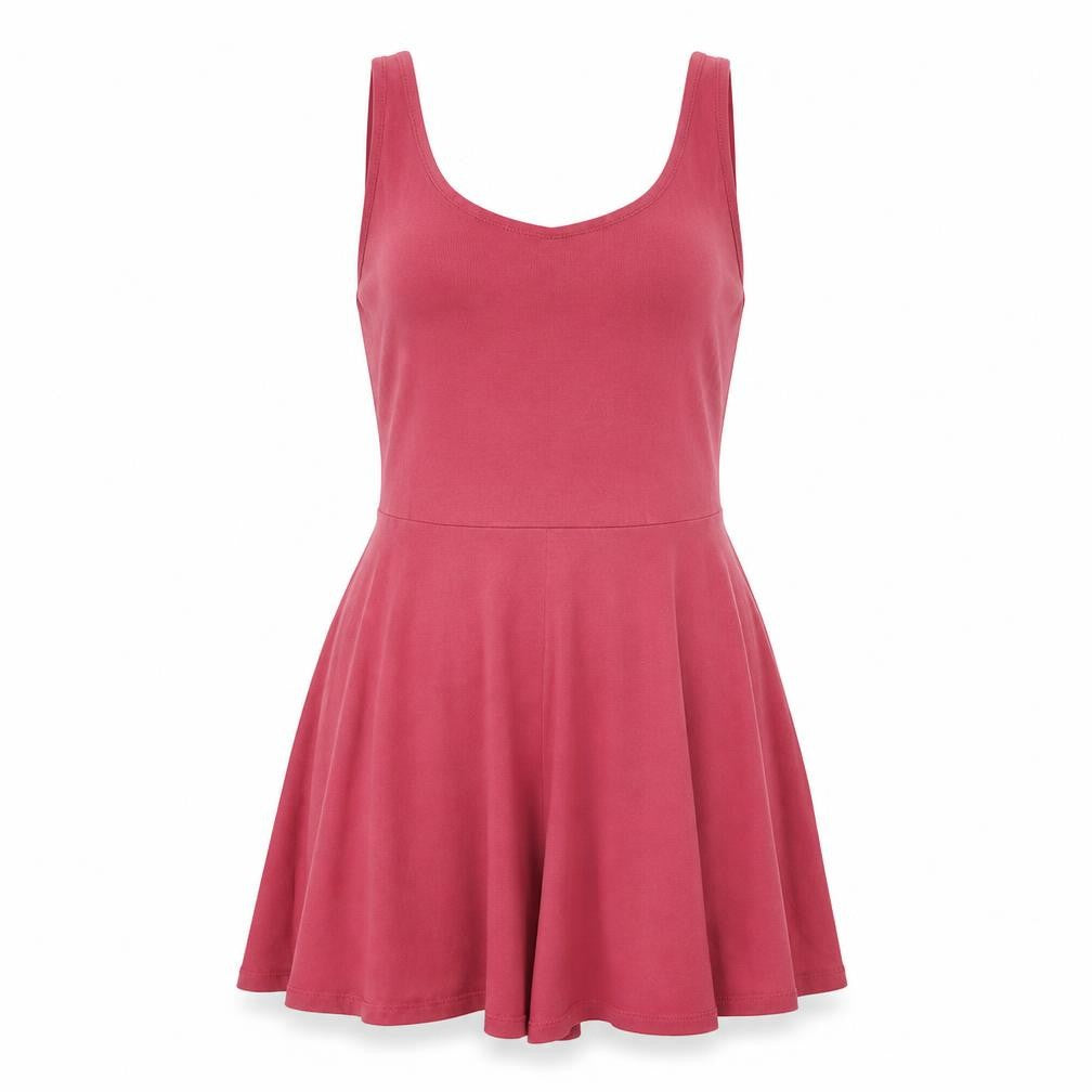 Front view of Topshop women’s red fit & flare, size UK 10