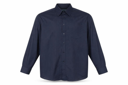 Front view of Greenwoods men’s blue button-up, size XL