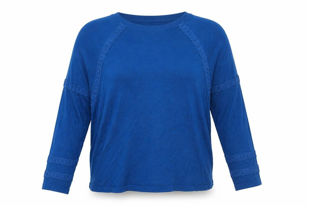 Front view of Marks & Spencer women’s blue jumper, size XL