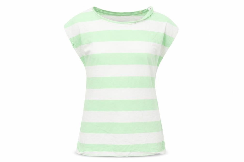 John Lewis Girls Green Striped  Basic T-Shirt Size 10 Years