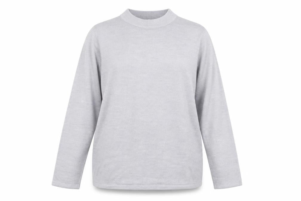 Front view of Marks & Spencer women’s grey knit jumper, size UK 18