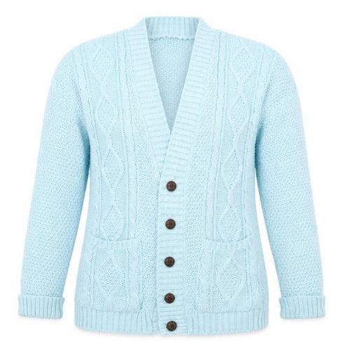 Preworn Womens Blue  Knit Cardigan Jumper Size L