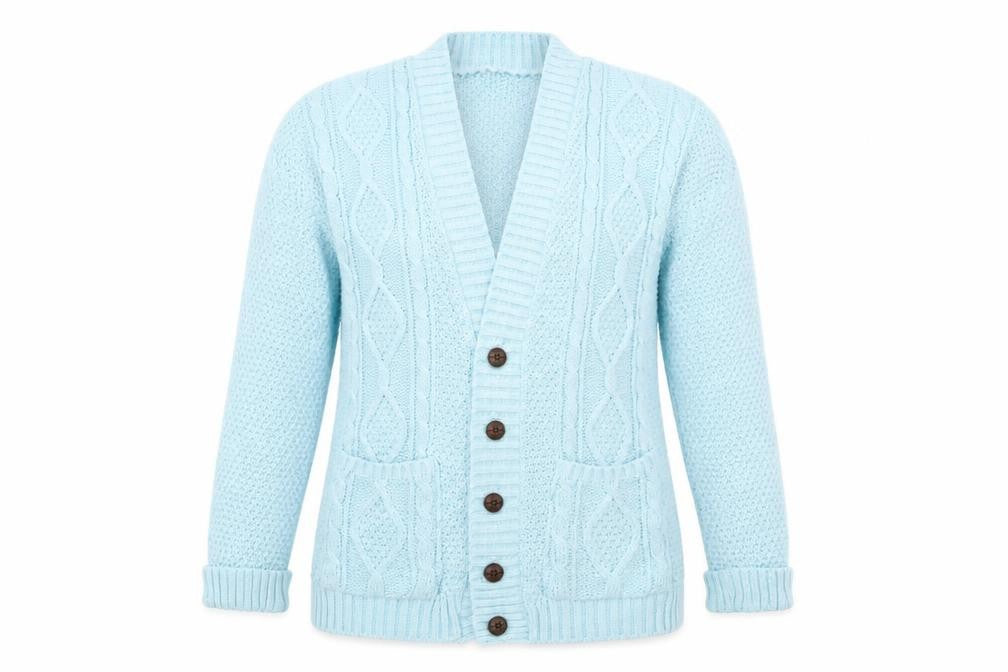 Preworn Womens Blue  Knit Cardigan Jumper Size L