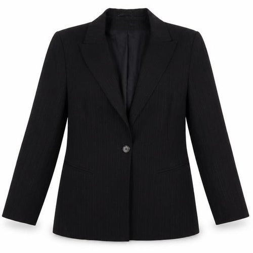 Wallis Womens Black Striped  Jacket  Size 12  - Slight Glitter effect stripe