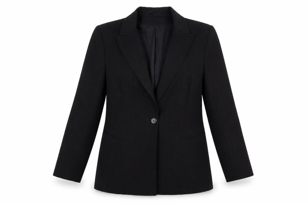 Wallis Womens Black Striped  Jacket  Size 12  - Slight Glitter effect stripe