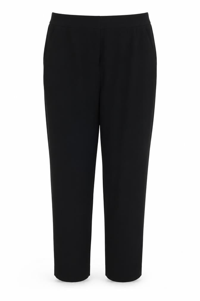 Front view of Pied A Terre women’s black trousers, size UK 12, 30-inch leg