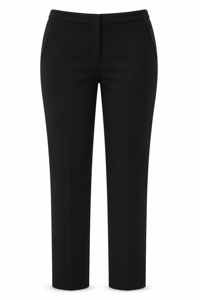 Front view of Papaya women’s black trousers, size UK 8, 28.5-inch leg