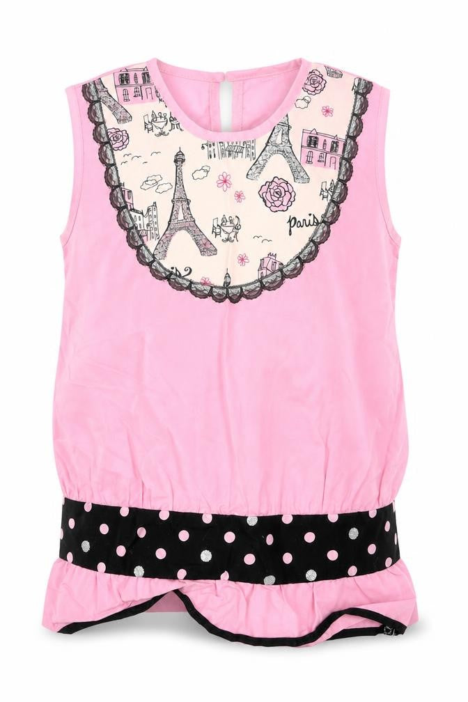 Front view of Little girls’ pink basic t-shirt, size 8, years