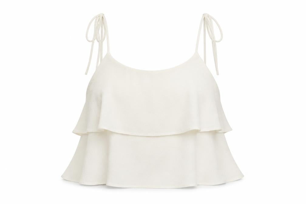 Miss Selfridge Womens White Colourblock  Basic Blouse Size 10