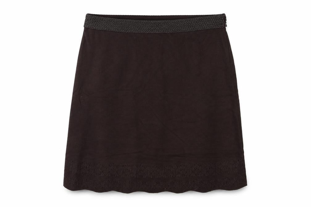 Front view of Next women’s brown a-line skirt, size UK 14
