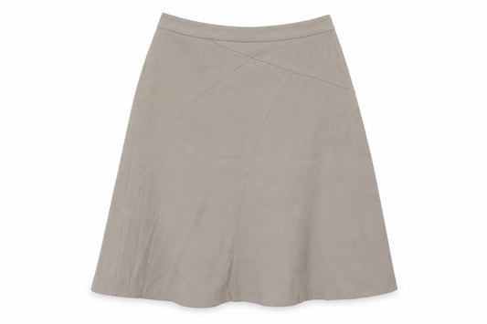 Front view of Damart women’s grey a-line skirt, size UK 18