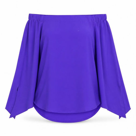 Front view of New Look women’s blue basic blouse, size UK 8