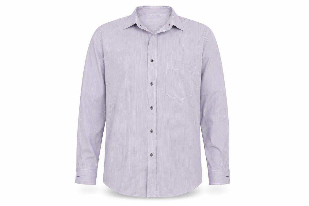Taylor & Wright Mens Purple Striped   Dress Shirt Size 15.5  - Easy Iron