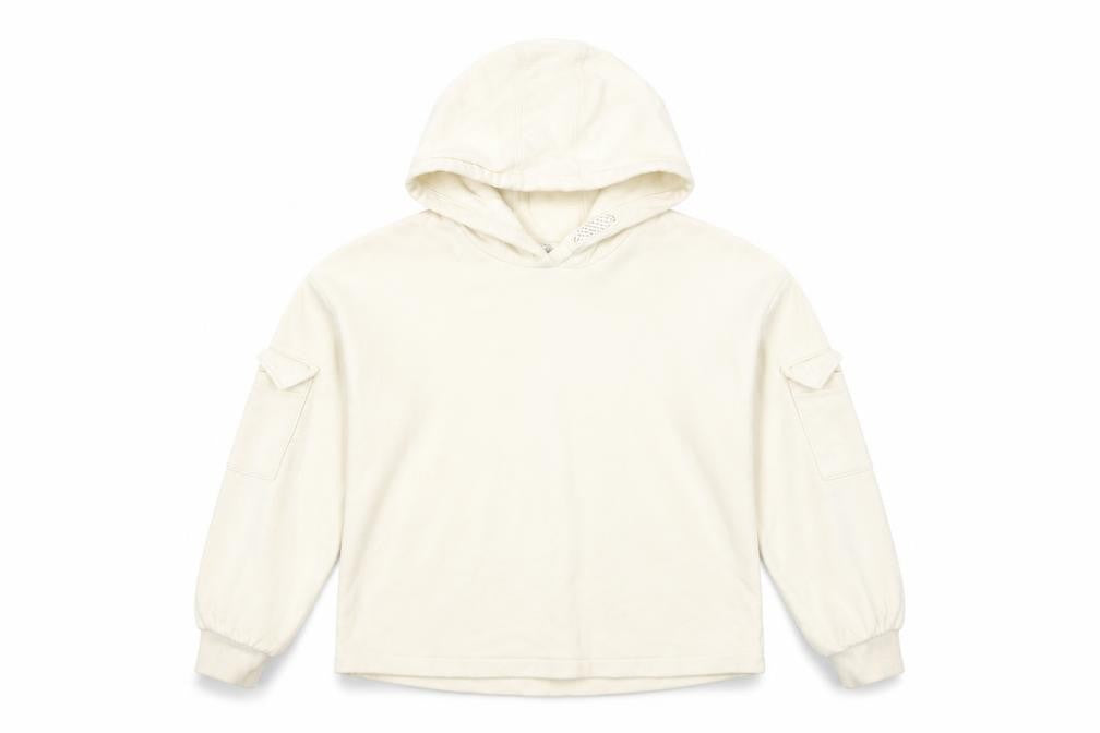 Front view of Marks & Spencer girls’ ivory pullover hoodie, size 11-12, years