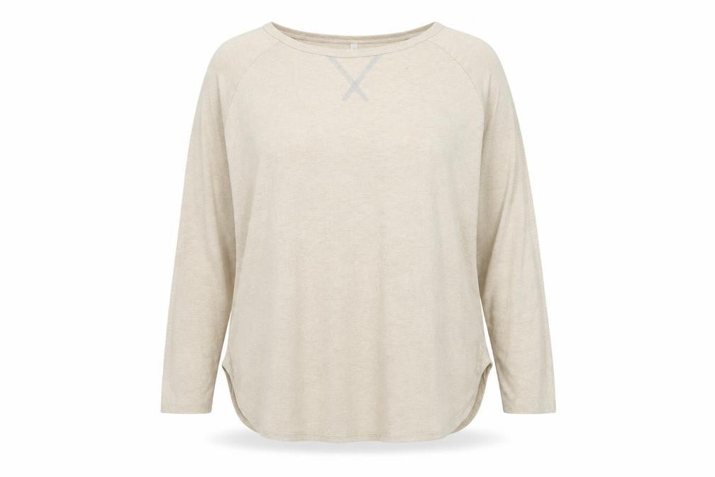 Front view of Popyoung women’s beige jumper, size 3XL