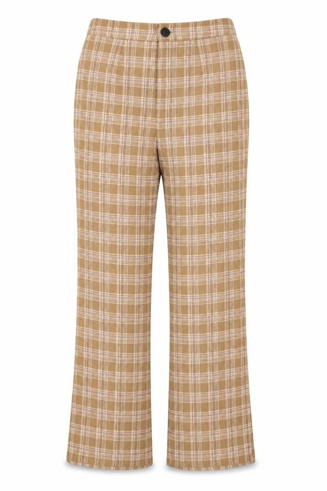 SheIn Womens Brown Plaid  Trousers  Size S L27 in